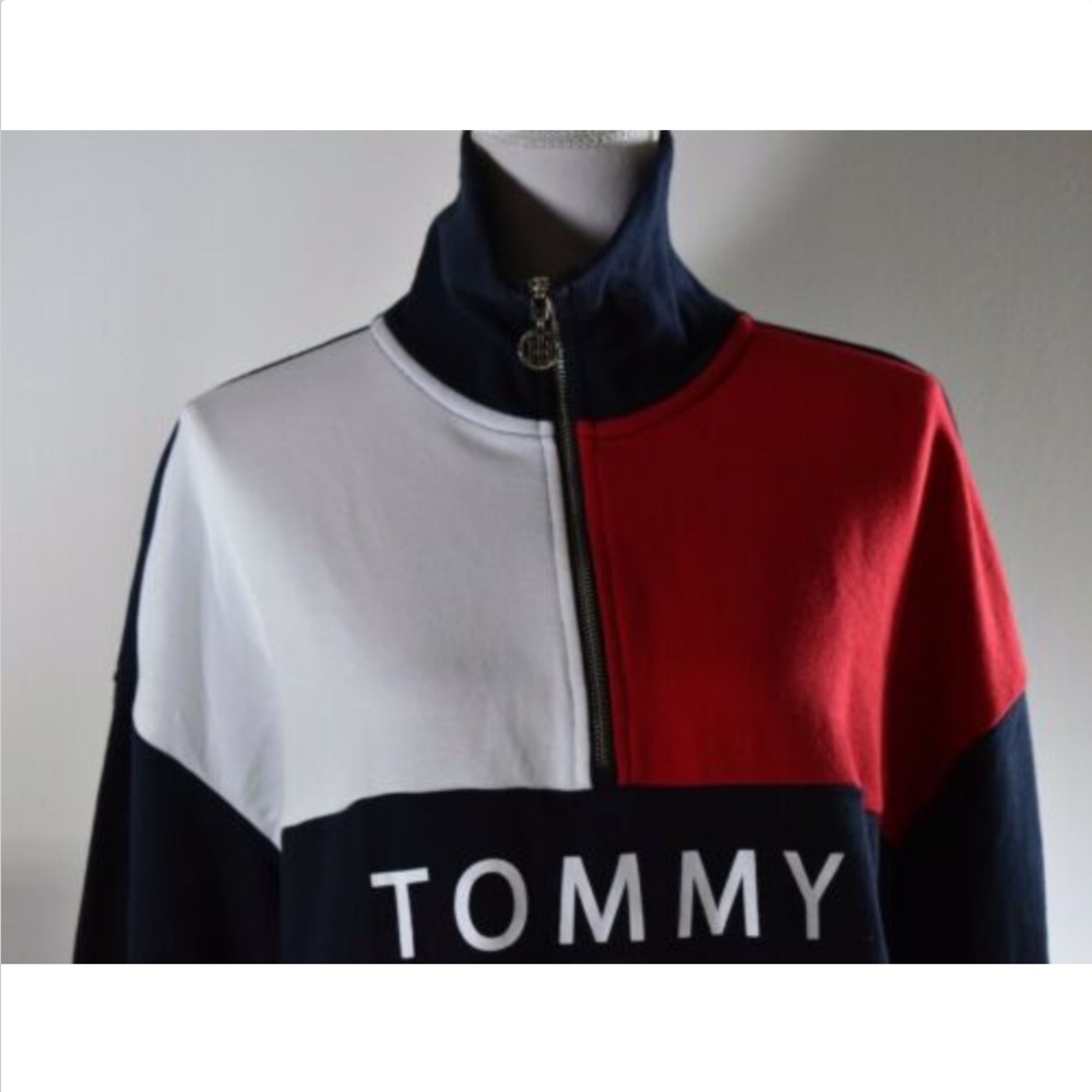 Tommy Hilfiger women's half zip sweatshirt top - Picture 2 of 8